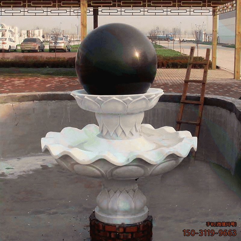 黑白風水球_大理石園林裝飾構件雕塑