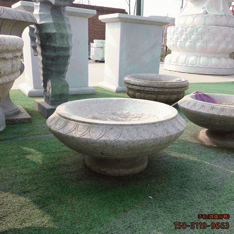 黃銹石花盆_公園園林裝飾構件雕塑