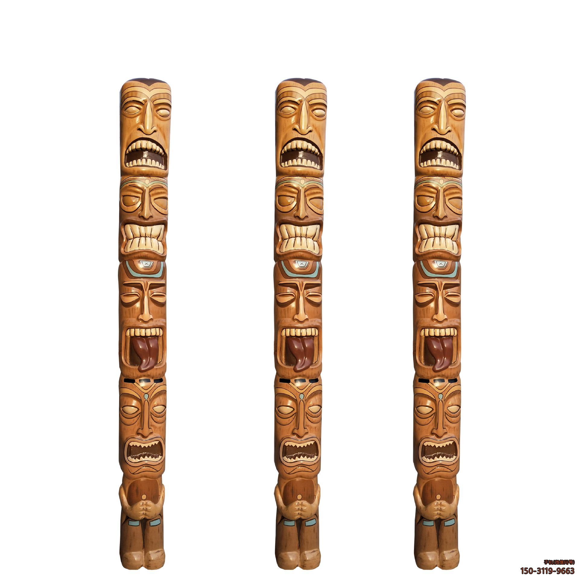 印地安風(fēng)格人面圖騰柱雕塑