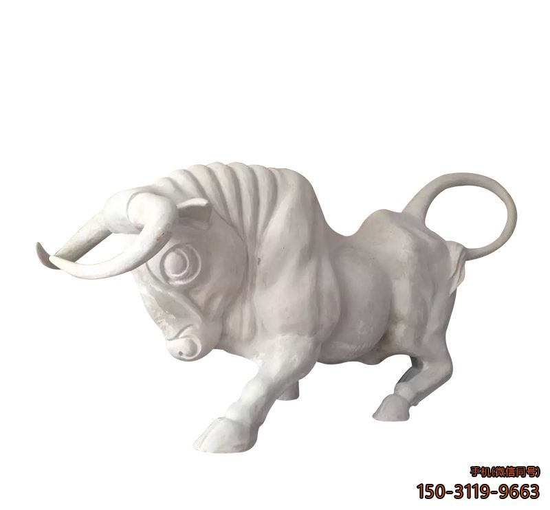 漢白玉牛_廣場動物牛擺件雕塑