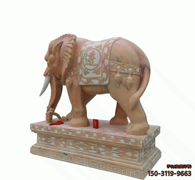 晚霞紅大象石_廣場園林動(dòng)物景觀石雕雕塑