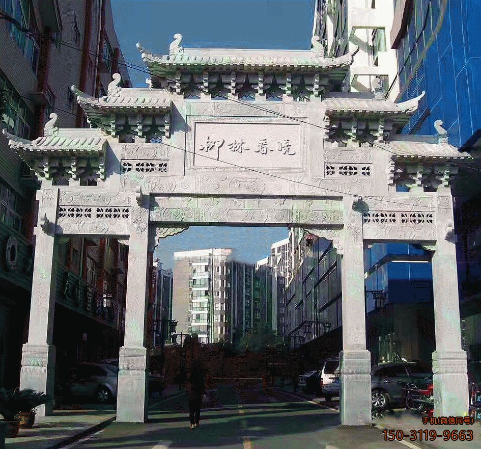 石牌坊_景區村口石雕門戶雕塑