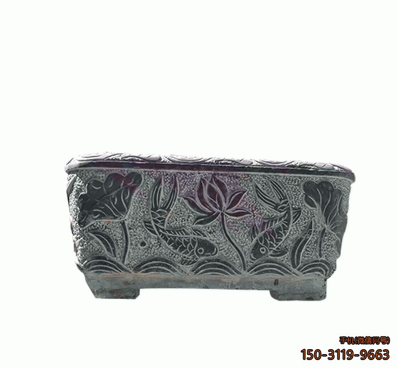 大理石長形水缸_園林公園庭院長形水缸石雕