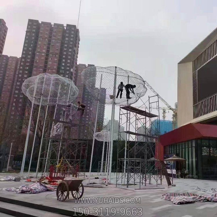 廣場裝飾不銹鋼網格云朵藝術造型景觀雕塑