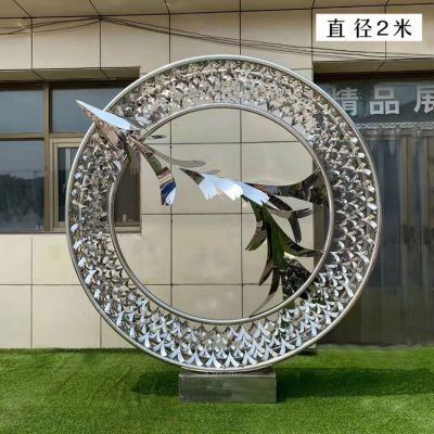 不銹鋼鏤空戶外園林景觀圓環雕塑