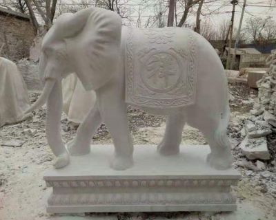 漢白玉石雕園林庭院大型鎮宅招財大象