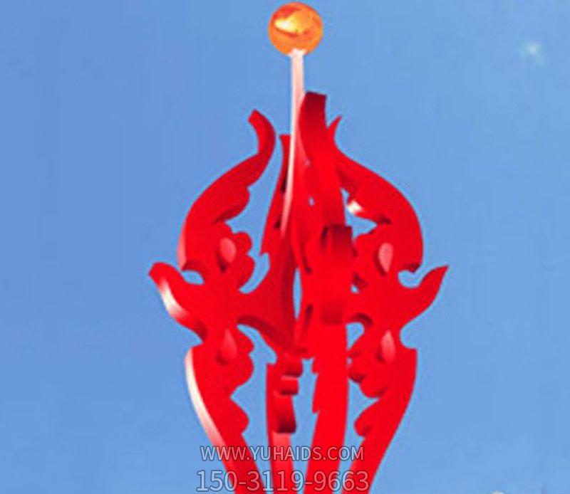 觀光景區圖騰不銹鋼火苗雕塑