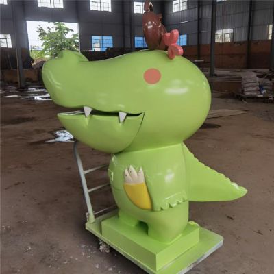 商場游樂園美陳擺件卡通動物公仔鱷魚