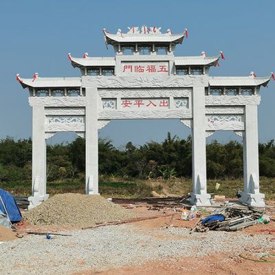 大理石石雕戶外園林大型中式牌坊