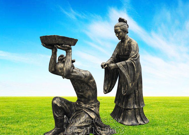 廣場銅雕人物負荊請罪雕塑