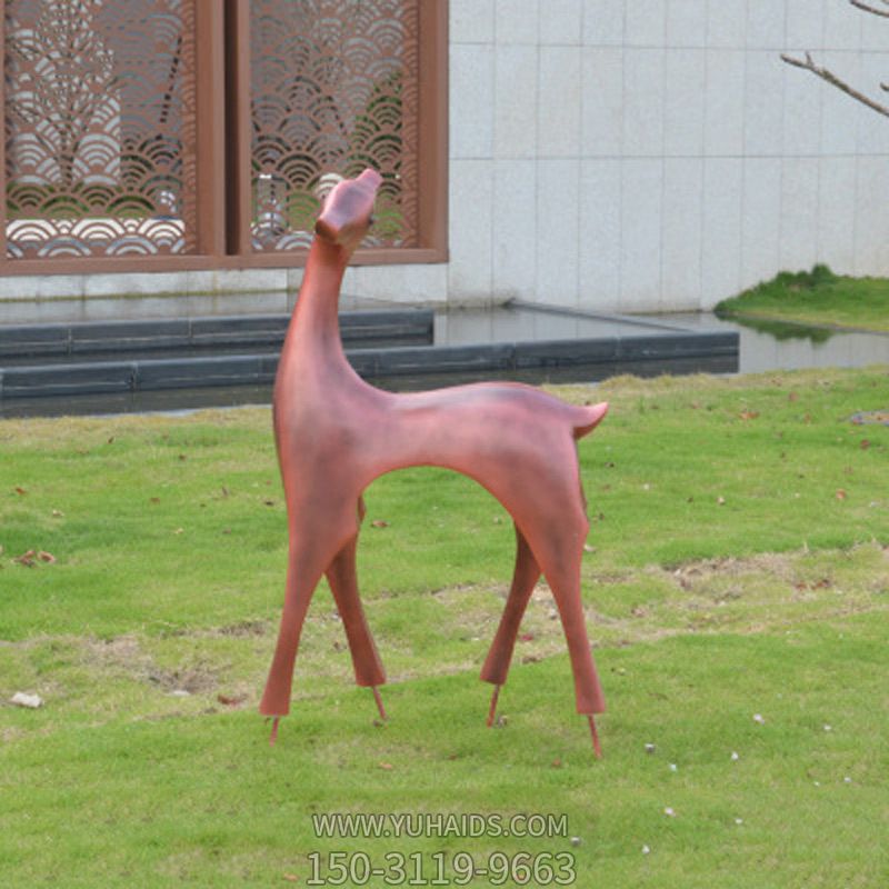 公園景區不銹鋼噴漆拋光鹿雕塑
