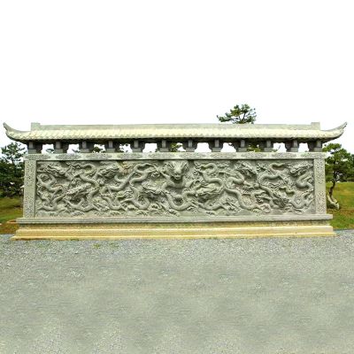 公園廣場大型九龍壁石雕影壁墻