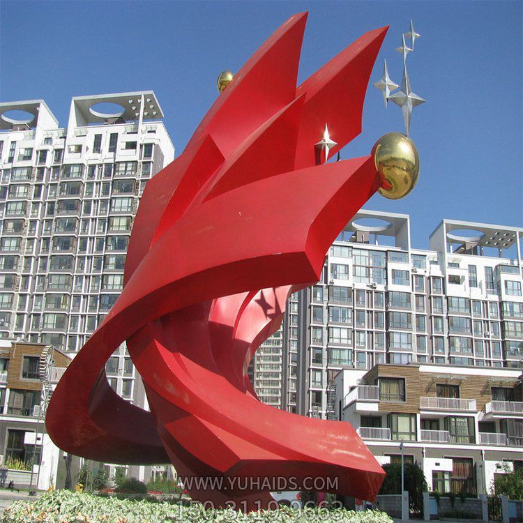 不銹鋼抽象藝術(shù)戶(hù)外廣場(chǎng)大型景觀擺件雕塑