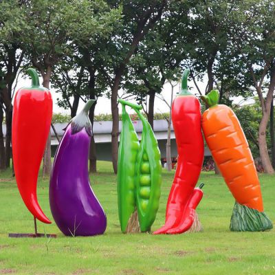 玻璃鋼仿真蔬菜，辣椒、茄子、豌豆和胡蘿卜