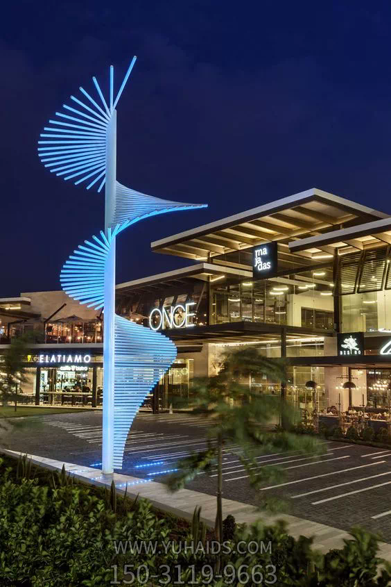 戶外景區大型夜晚創意不銹鋼景觀雕塑