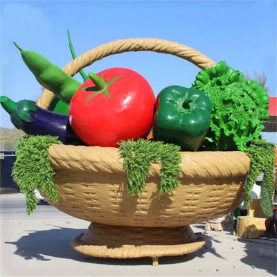 玻璃鋼戶外園林大型蔬菜藍(lán)雕塑