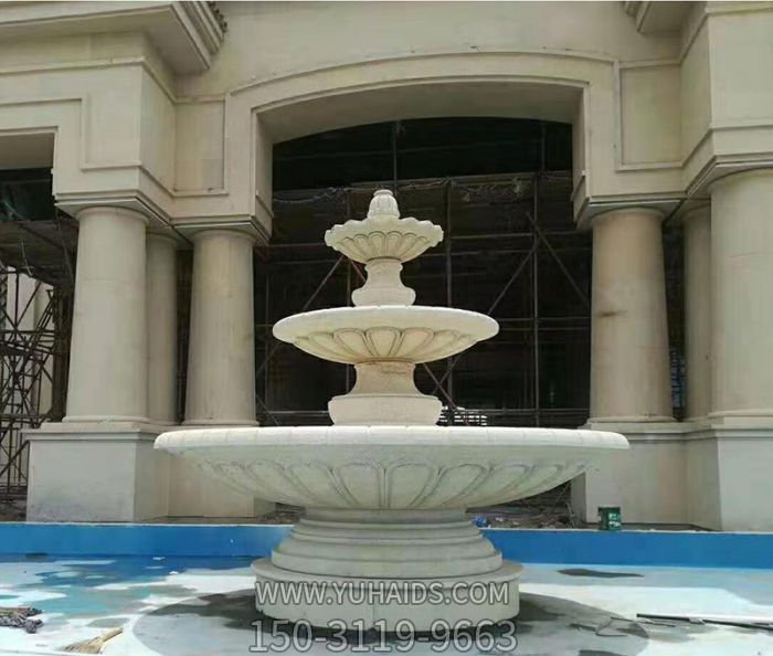 飯店戶外水景觀多層噴泉石雕雕塑