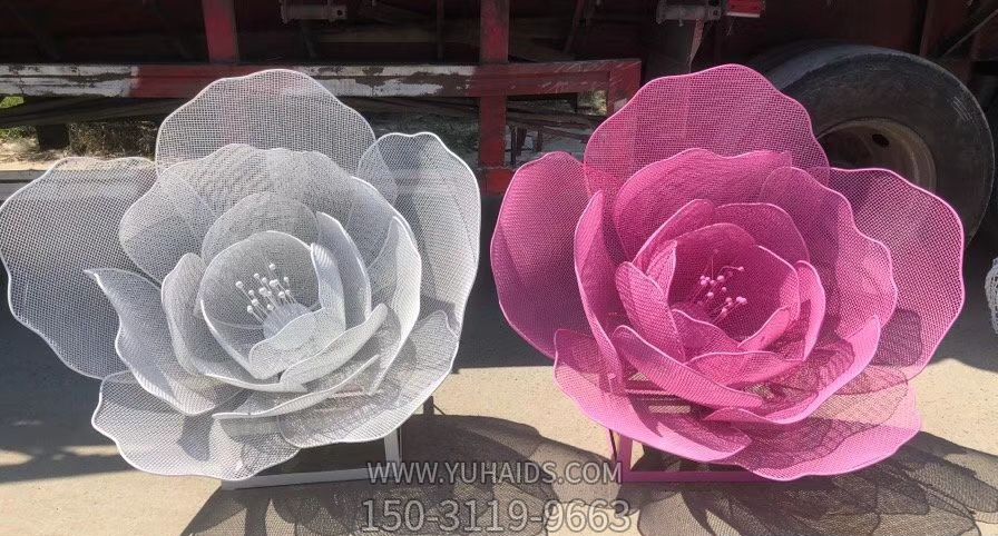 公園不銹鋼鏤空創意荷花雕塑