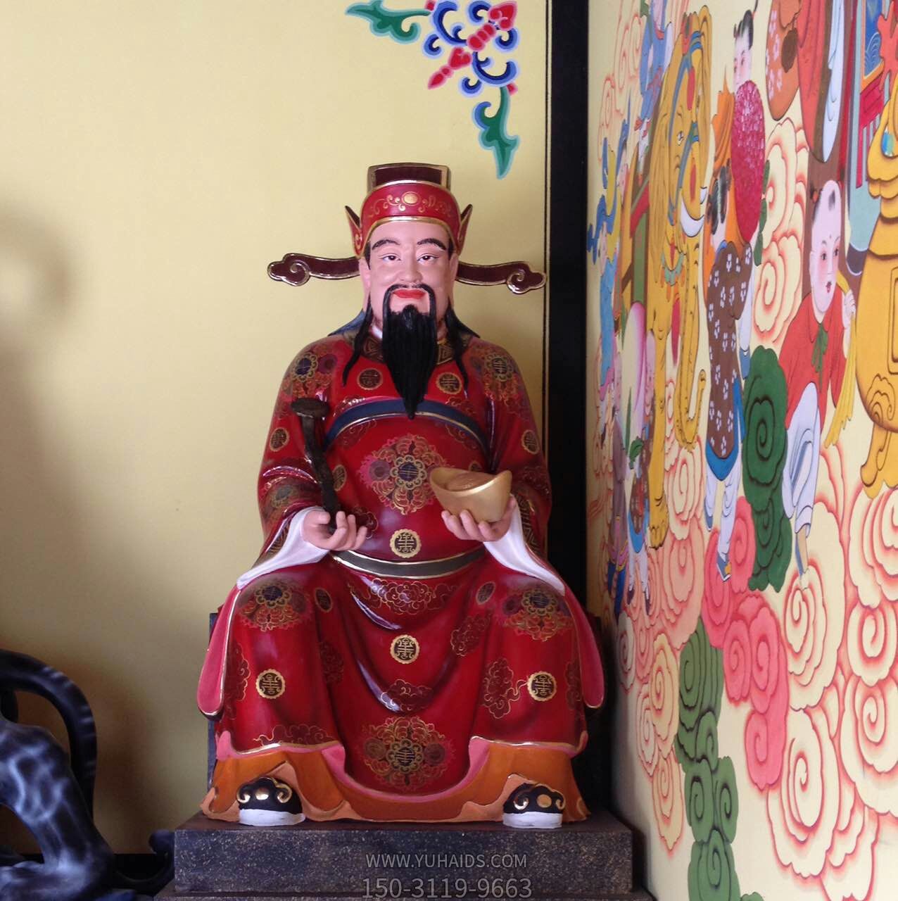 玻璃鋼彩繪寺廟供奉菩薩招財(cái)財(cái)神爺?shù)袼?>
                                <h2>玻璃鋼彩繪寺廟供奉菩薩招財(cái)財(cái)神爺?shù)袼?參數(shù)說(shuō)明</h2>
                                                                        <table>
                                      <tr>
                                        <th>產(chǎn)品標(biāo)題</th>
                                        <td>玻璃鋼彩繪寺廟供奉菩薩招財(cái)財(cái)神爺?shù)袼?/td>
                                      </tr>
                                      <tr>
                                        <th>發(fā)布時(shí)間</th>
                                        <td>2023-06-07 15:32</td>
                                      </tr>
                                      <tr>
                                        <th>價(jià)格</th>
                                        <td><span>電話咨詢</td>
                                      </tr>
                                                                              <tr>
                                          <th>制作材質(zhì)</th>
                                          <td>玻璃鋼</td>
                                        </tr>
                                                                              <tr>
                                          <th>其他</th>
                                          <td>彩繪</td>
                                        </tr>
                                                                          </table>
                                <h2>玻璃鋼彩繪寺廟供奉菩薩招財(cái)財(cái)神爺?shù)袼?詳細(xì)說(shuō)明</h2>
                                <p>玉海雕塑是一家綜合性的雕塑公司，擁有多款玻璃鋼彩繪寺廟供奉菩薩招財(cái)財(cái)神爺?shù)袼苣Ｐ停杉庸ざㄖ贫喾N玻璃鋼彩繪寺廟供奉菩薩招財(cái)財(cái)神爺?shù)袼埽С植馁|(zhì)、樣式、風(fēng)格、尺寸大小等方面的調(diào)整修改定制。我們所加工制作的玻璃鋼彩繪寺廟供奉菩薩招財(cái)財(cái)神爺?shù)袼苜|(zhì)優(yōu)價(jià)廉，遍布全國(guó)多個(gè)省市地區(qū)，想要了解更多案例圖片，請(qǐng)電話或微信咨詢。材質(zhì)、大小、樣式等都可以按需定制，還可根據(jù)您提供給的玻璃鋼彩繪寺廟供奉菩薩招財(cái)財(cái)神爺?shù)袼軜訄D進(jìn)行制作！如有相關(guān)需求，歡迎致電（微信同號(hào)）：<span>150-3119-9663</span></p>
                                                                <div   class=