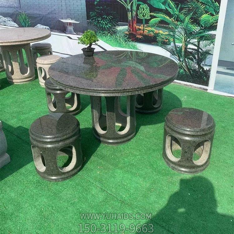 創意大理石石雕空心園林景觀石桌石凳雕塑