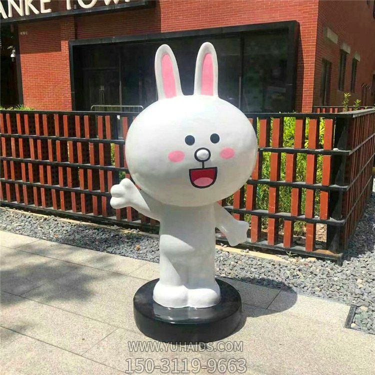 商場(chǎng)奶茶店玻璃鋼卡通可妮兔雕塑