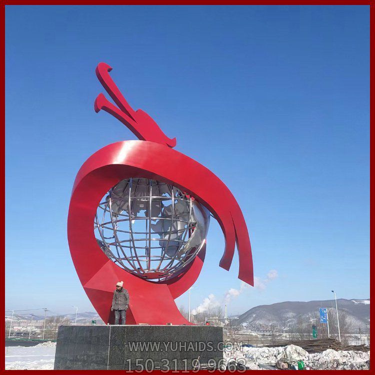 園林戶外不銹鋼創意景觀地球儀雕塑