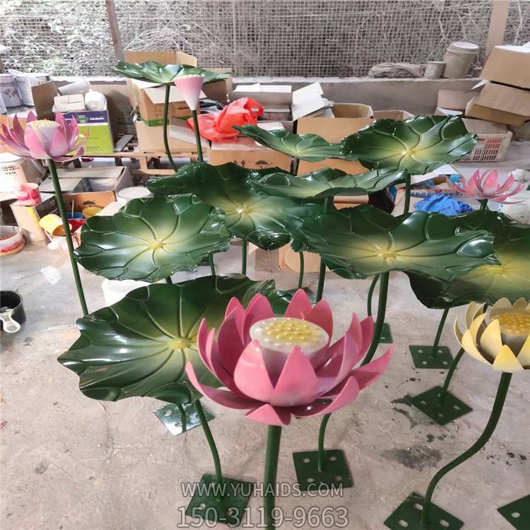 玻璃鋼荷花 小區水景睡蓮雕塑 