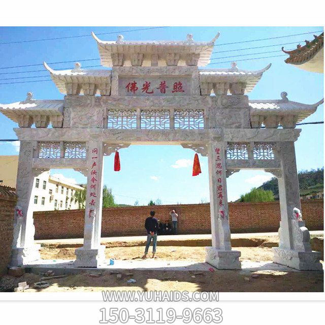 大理石石雕戶外農村牌坊雕塑