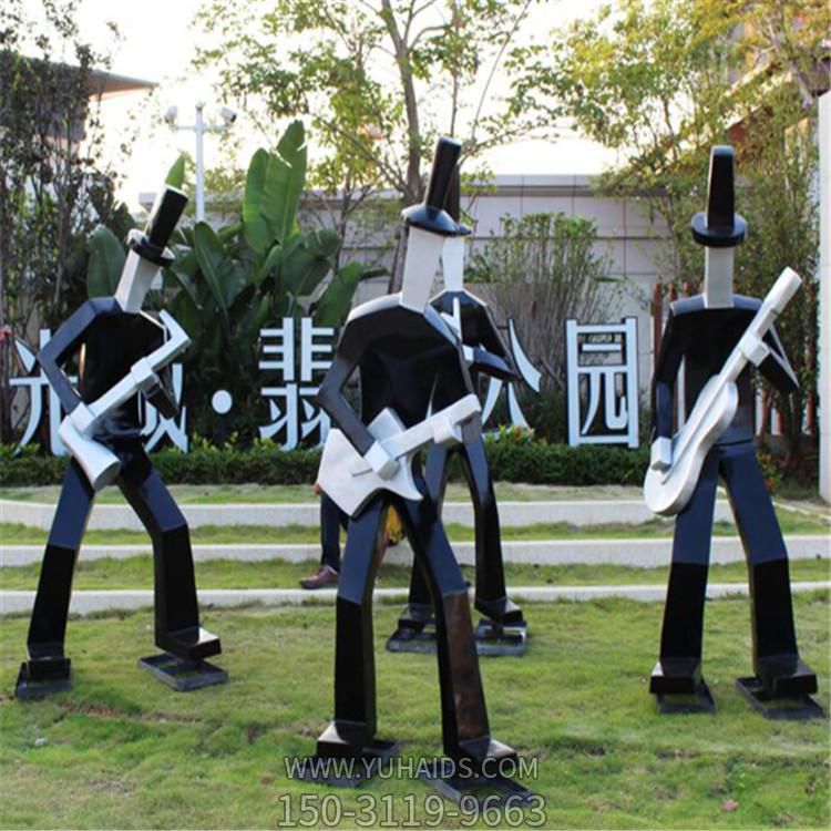 玻璃鋼彩繪抽象演奏樂器人物 房產(chǎn)草地擺件小品雕塑
