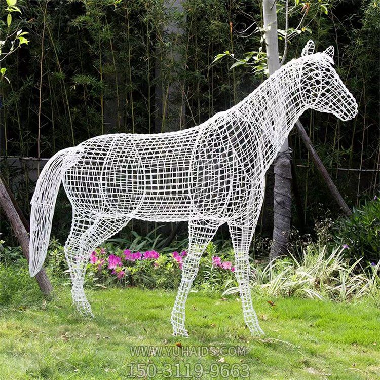 不銹鋼鏤空創意馬雕塑