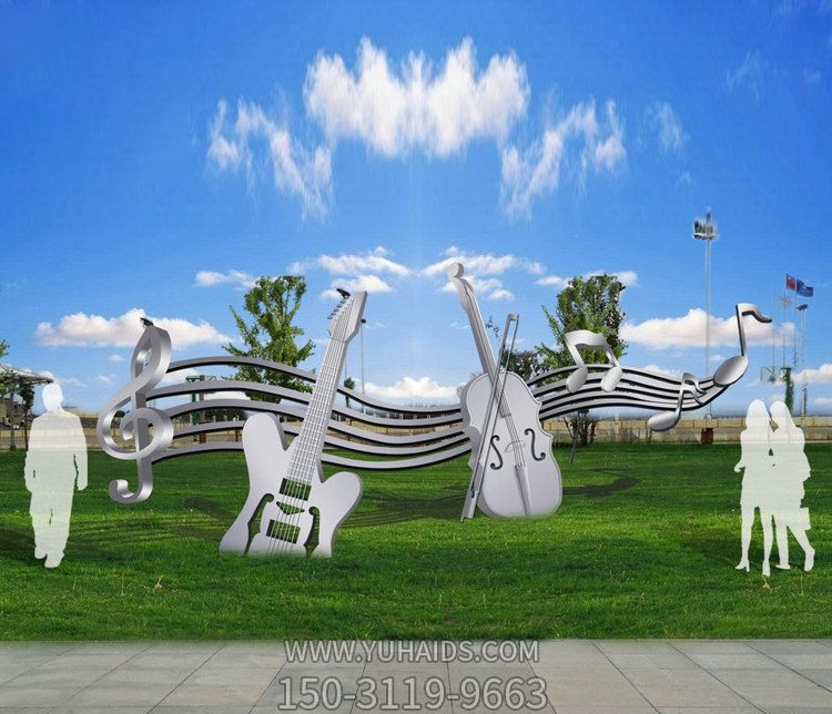 不銹鋼樂器戶外景觀美陳擺件雕塑