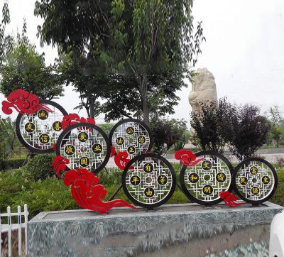 公園大型創(chuàng)意不銹鋼鏤空價值觀雕塑