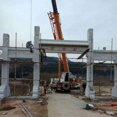 大理石石雕園林景區大型三門牌坊雕塑