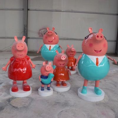 商場(chǎng)店鋪游樂(lè)園玻璃鋼卡通小豬佩奇雕塑