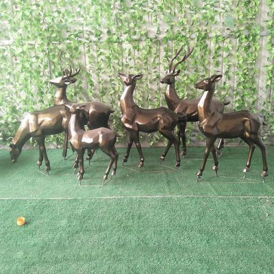 仿銅鹿，塊面效果，可改色