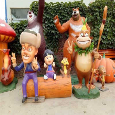 游樂園玻璃鋼卡通影城卡通動漫人物雕塑、