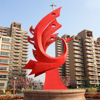 別墅小區(qū)不銹鋼抽象景觀標志