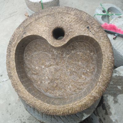 老舊石槽石頭洗手盆石缸水槽庭院陽臺流水景觀擺件