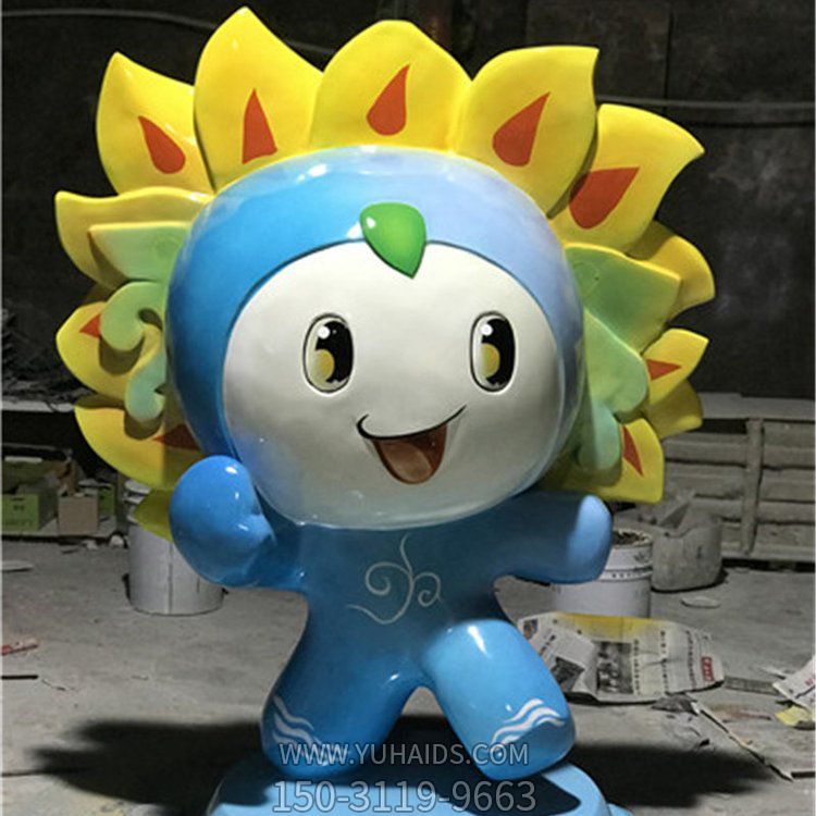 玻璃鋼卡通戶(hù)外園林景觀太陽(yáng)花擺件雕塑