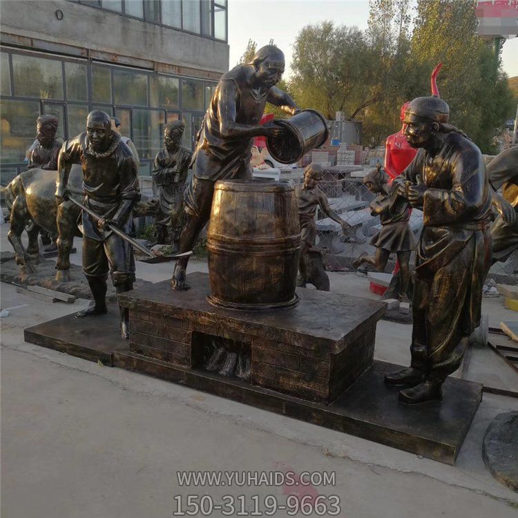 酒廠景點玻璃鋼制酒文化人物小品雕塑