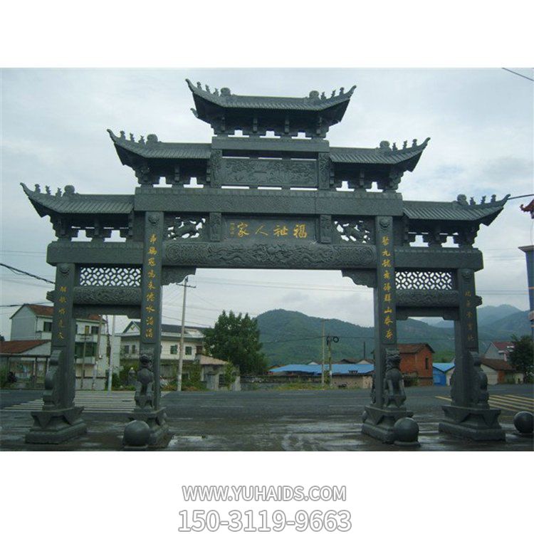 戶外景區大理石石雕創意景觀石牌坊雕塑