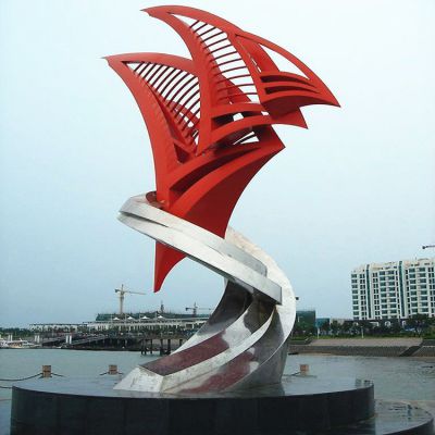 戶(hù)外廣場(chǎng)大型不銹鋼抽象景觀擺件