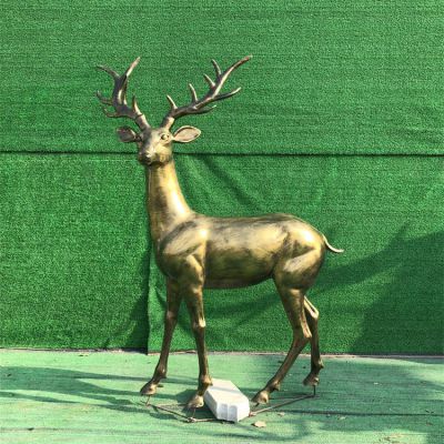 玻璃鋼仿銅鹿，梅花鹿