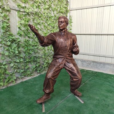 打拳，功夫人物鑄銅雕塑