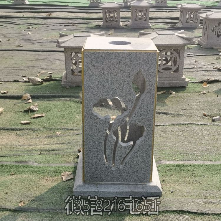 大理石仿古照明太陽能石燈酒店園林戶外草坪地?zé)魯[件