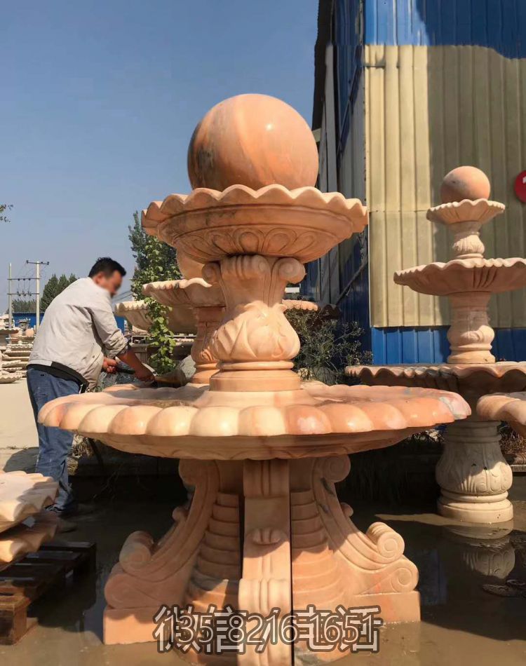 紅色大理石風(fēng)水球石雕