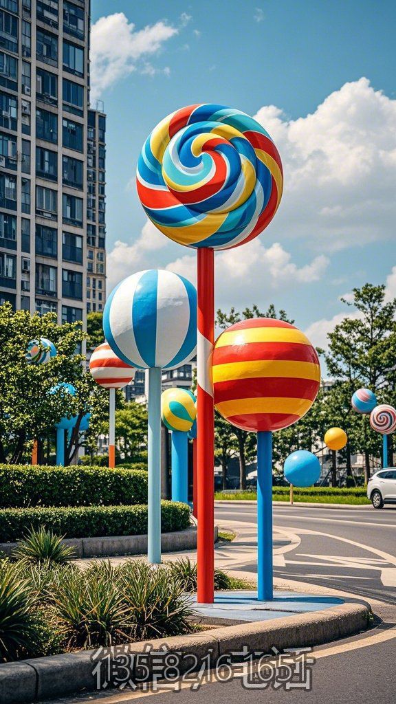 各式各樣的棒棒糖雕塑