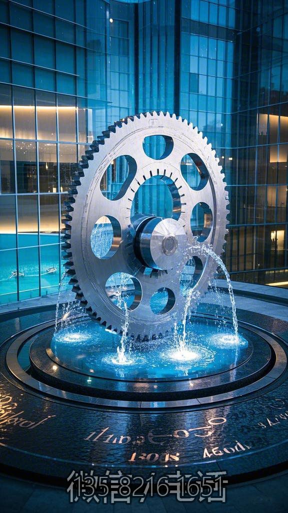 水景流水齒輪水車雕塑