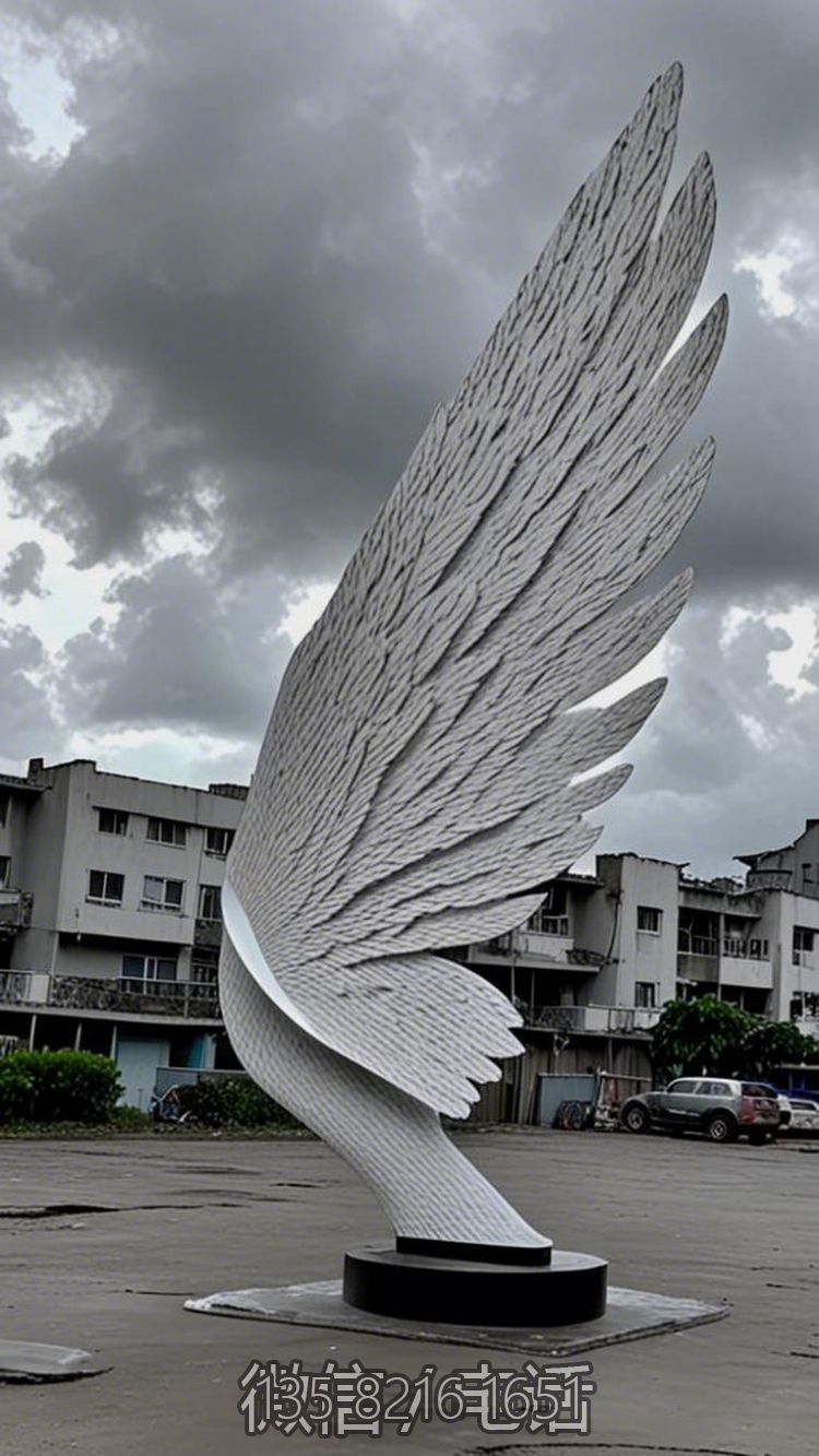 不銹鋼仿真翅膀景觀雕塑