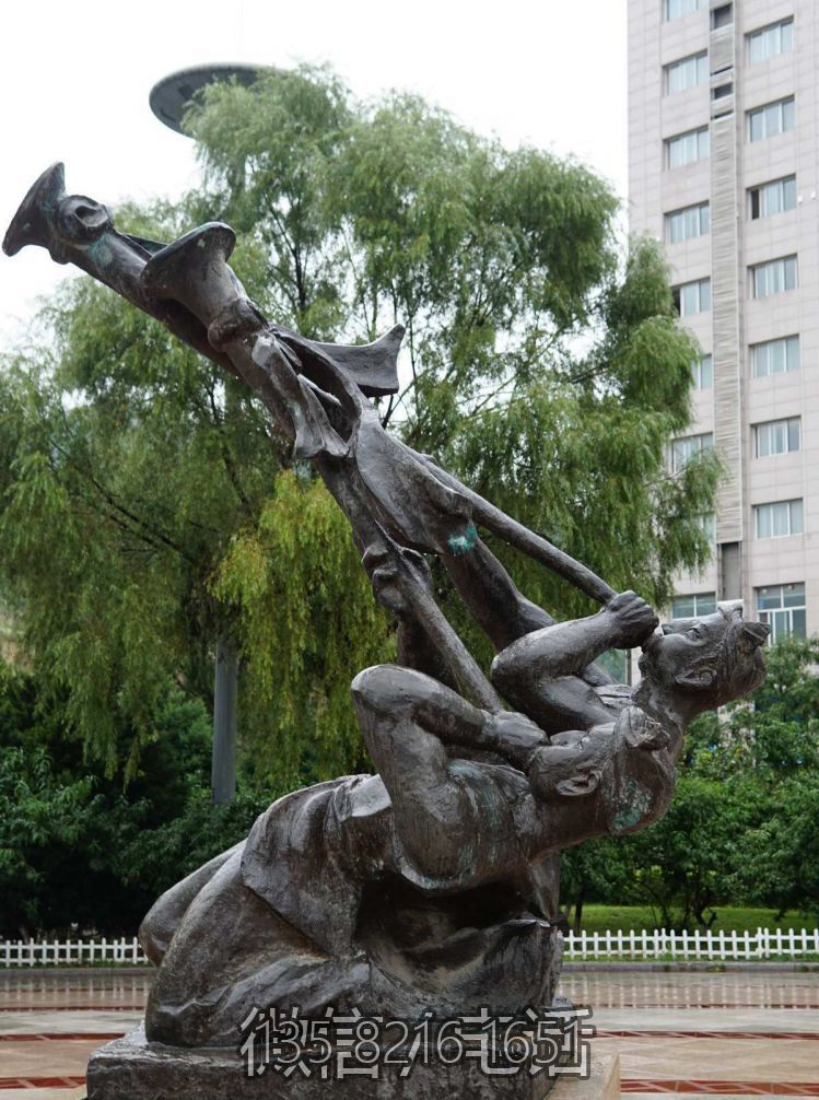 園林景觀銅雕，吹嗩吶的人物銅雕塑